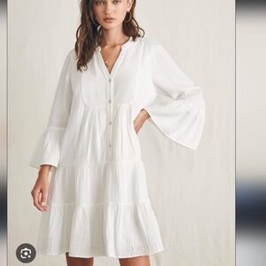 Kasey Dream Gauze Tiered Organic Cotton Minidress Size M